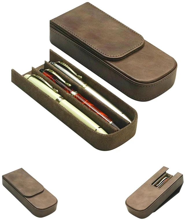 Main image of PU Leather Fountain Pen Case, Pen Storage Tray Organizer(gray) Large Capacity Pen Storage for Fountain Pen Collection Fountain Pen Holder for Adults, Home Office or Business Use