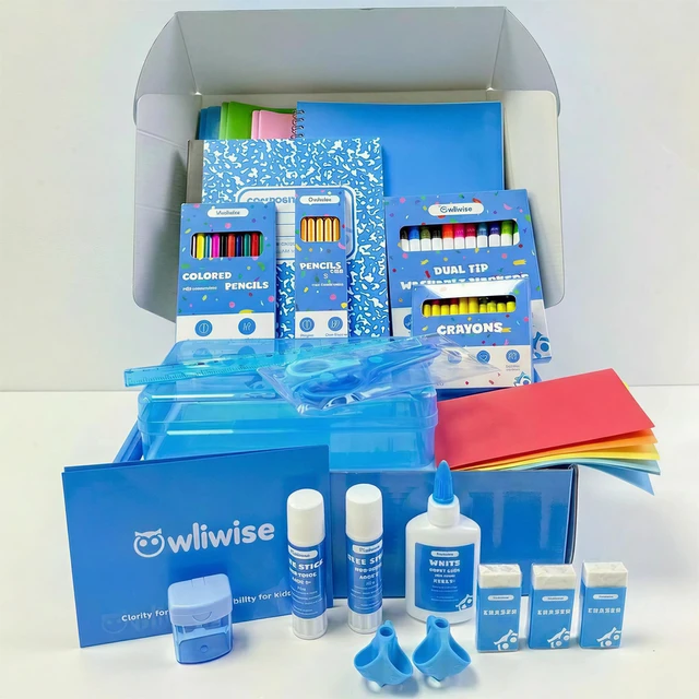 Alt view image 2 of 7 - Kinder School Supplies Kit for Kids, 78 Piece Back to School Set Back to school supplies bundle for kindergarten, elementary, Pre-K, girls and boys, complete set with organized supply box