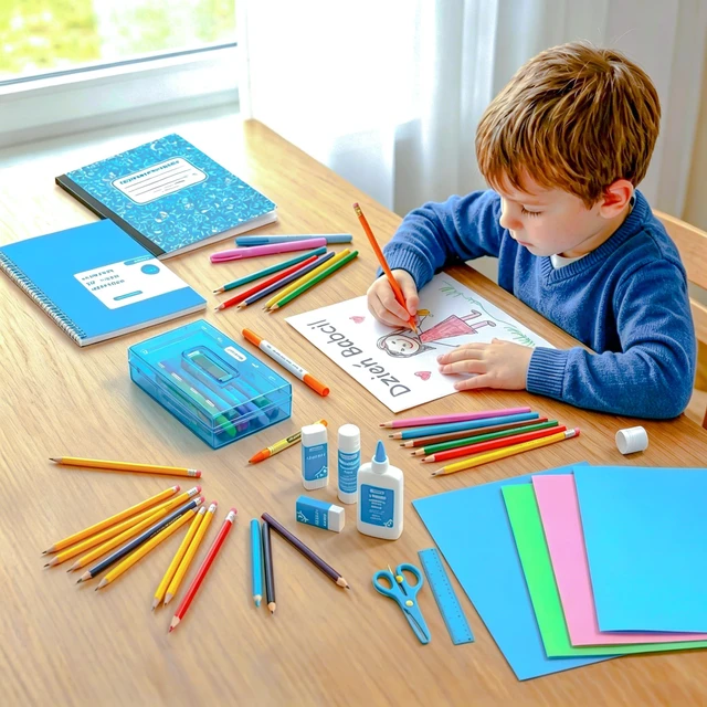 Alt view image 5 of 7 - Kinder School Supplies Kit for Kids, 78 Piece Back to School Set Back to school supplies bundle for kindergarten, elementary, Pre-K, girls and boys, complete set with organized supply box