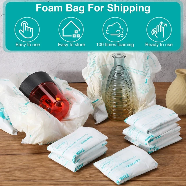 Alt view image 3 of 7 - 50 Pack 16'' x 14'' Expanding Packing Foam for Electronics, Fragile and Irregular Items, Instant Pack Foam Bag for Shipping, Rapid Expansion, Easy to Use