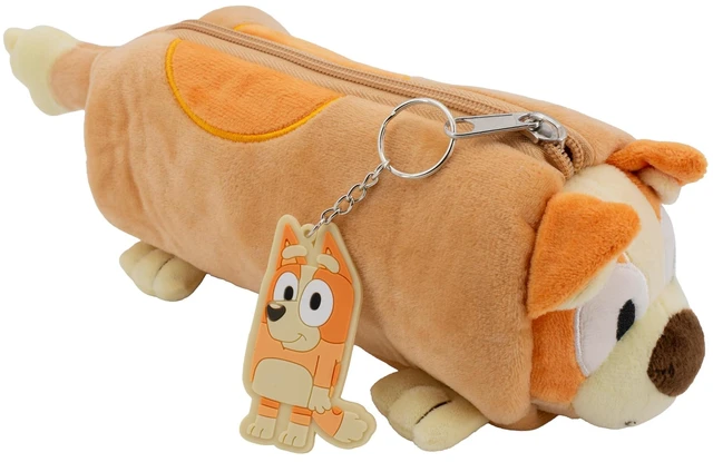Main image of Bingo Soft Plush Multi-Function Storage Case, Bluey Plush Bag Charm with 3D Features, Orange