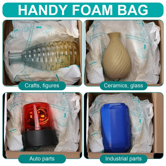 Alt view image 6 of 7 - 50 Pack 16'' x 14'' Expanding Packing Foam for Electronics, Fragile and Irregular Items, Instant Pack Foam Bag for Shipping, Rapid Expansion, Easy to Use