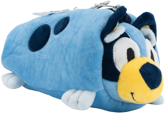 Main image of Bluey Soft Plush Multi-Function Storage Case, Kids Plush Bag Charm with 3D Features, Blue