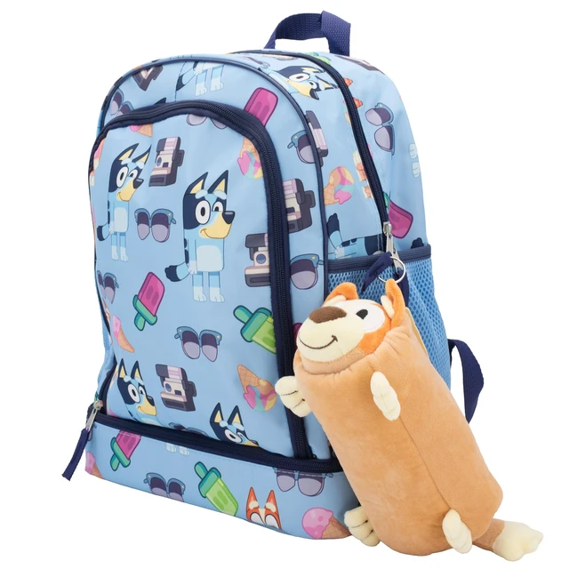 Alt view image 6 of 6 - Bingo Soft Plush Multi-Function Storage Case, Bluey Plush Bag Charm with 3D Features, Orange