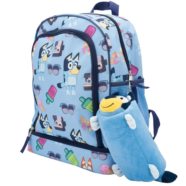 Alt view image 6 of 6 - Bluey Soft Plush Multi-Function Storage Case, Kids Plush Bag Charm with 3D Features, Blue