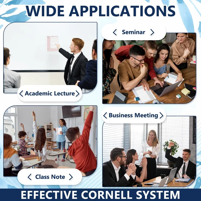 Alt view image 7 of 7 - 400 Sheet 11-Disc Cornell Notes Loose Leaf Paper 8.5×11 Inch for Discbound Planner Letter Size College Ruled Cornell Note Notebook 9/32" Spacing Taking System Filler Paper for School Office 80gsm