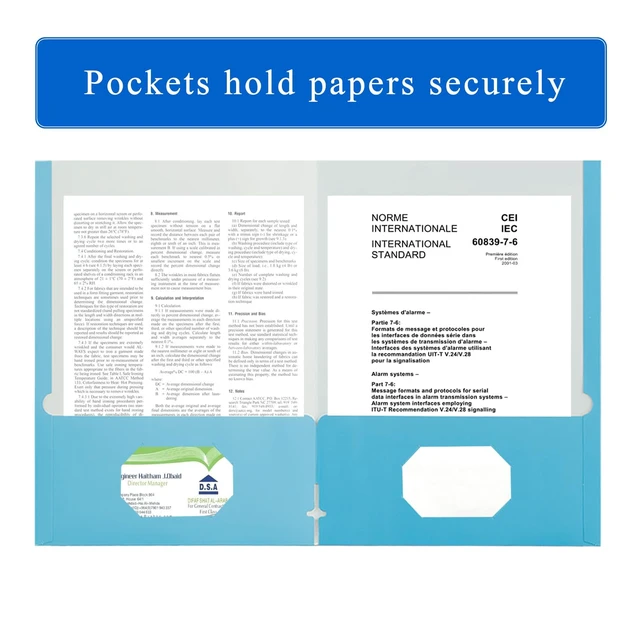 Alt view image 3 of 7 - File folders with Pockets,Light Blue Two folders for documents,50 Pack Paper Folders with Card Slot,Letter Size,School Students,Business,Home and Office Workers