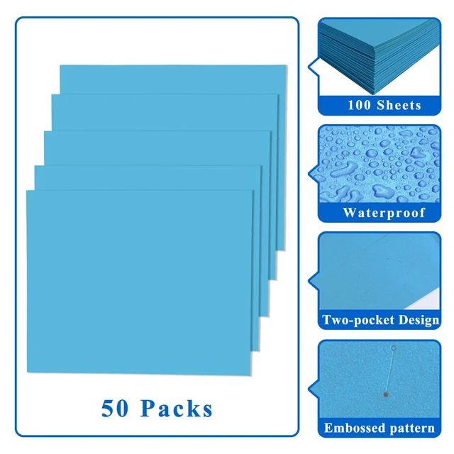 Alt view image 5 of 7 - File folders with Pockets,Light Blue Two folders for documents,50 Pack Paper Folders with Card Slot,Letter Size,School Students,Business,Home and Office Workers