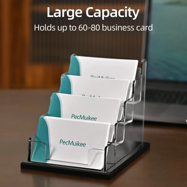 Alt view image 3 of 7 - Business Card Holder for DeskAcrylic Business Card Display Stand,Multiple Business Card Holders for Office, Exhibition, Home, Restaurant 4 Slot 1pcs Tier