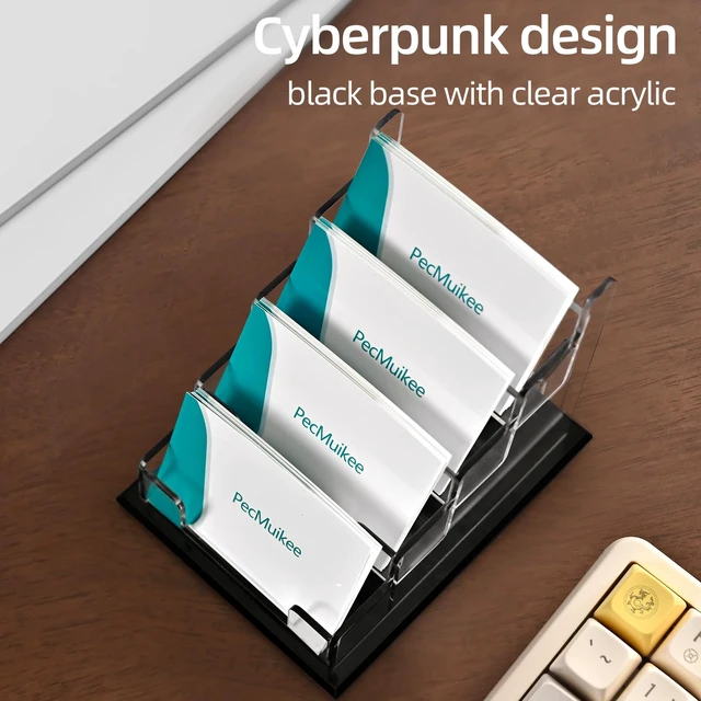Alt view image 4 of 7 - Business Card Holder for DeskAcrylic Business Card Display Stand,Multiple Business Card Holders for Office, Exhibition, Home, Restaurant 4 Slot 1pcs Tier