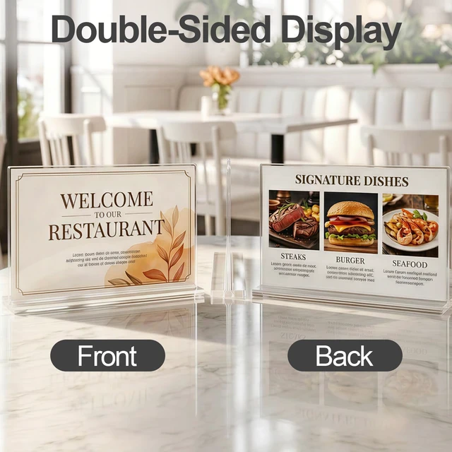Alt view image 3 of 7 - Acrylic Sign Holder 4 x 6 Horizontal, 12 Pack Double-Sided