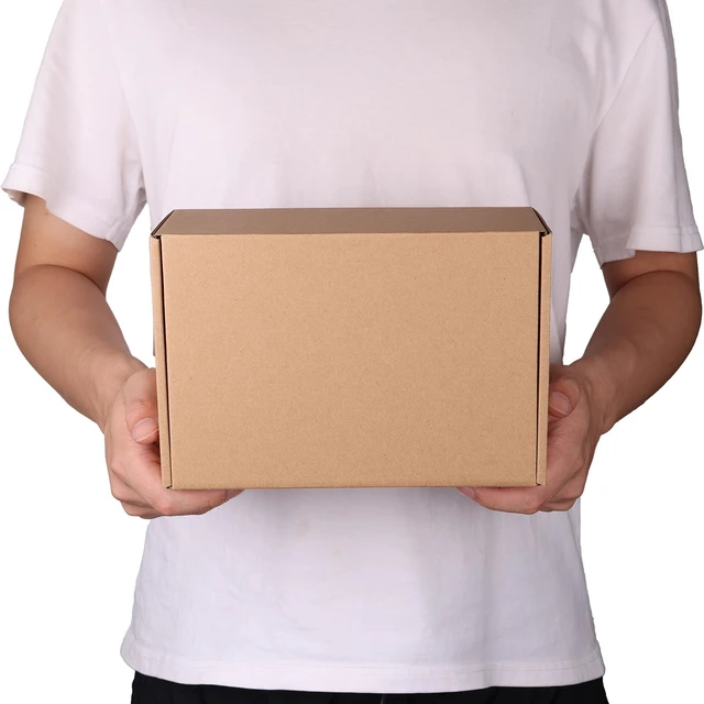 Alt view image 4 of 7 - 9x6x4 inch Cardboard Shipping Boxes, Set of 6 Gift Boxes, Brown Single Corrugated, DIY Cardboard, Easy Fold, Shape Well, Self locking, Book, Hat Shipping, Gift Wrap, Business Packaging