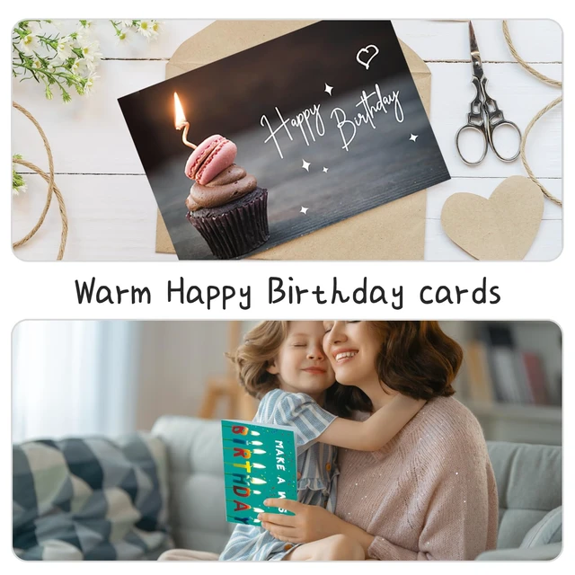 Alt view image 5 of 7 - 100 Happy Birthday Cards with Envelopes, 20 Unique Designs, Birthday Cards Bulk with Short Generic Message Inside, 4x6 inches, Assorted Birthday Cards Assortment for Business, Office and Personal