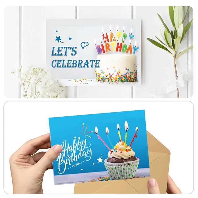 Alt view image 4 of 7 - 100 Happy Birthday Cards with Envelopes, 20 Unique Designs, Birthday Cards Bulk with Short Generic Message Inside, 4x6 inches, Assorted Birthday Cards Assortment for Business, Office and Personal