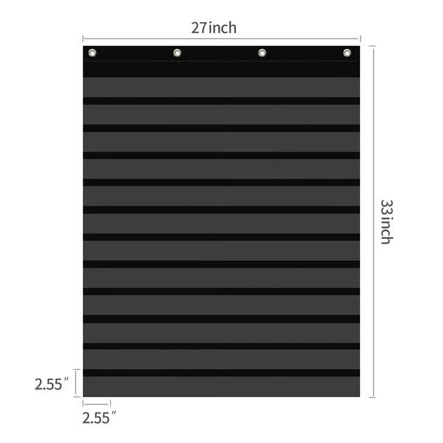 Alt view image 2 of 7 - 120 Pockets Hundred Pocket Chart with 150 Pieces Double-Sided Number Cards,Number Pocket Chart for Students Classroom Home Counting and Organizer (Black-120 Pockets)