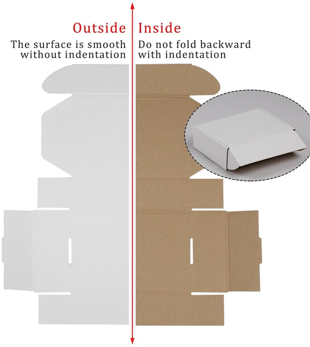 Alt view image 3 of 4 - 50 Pack 7x5x2 Inches Small Shipping Boxes, White Corrugated Cardboard Boxes, Moving Mailing Packing Box