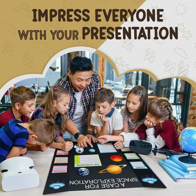 Alt view image 4 of 7 - White Trifold Presentation Board 36" x 48" (Pack of 4) Self-Adhesive Science Subtitles included - Display Exhibition Board Lightweight and Portable with Smooth Surface - by