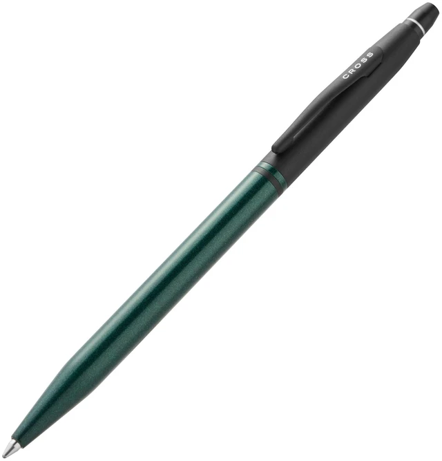 Main image of Click Tuxedo Metallic Green Ballpoint Pen, Black Ink Writing Tool, Smooth Writing and Journaling, Comfortable Grip, Durable Construction, Medium Point Black Ink Refill
