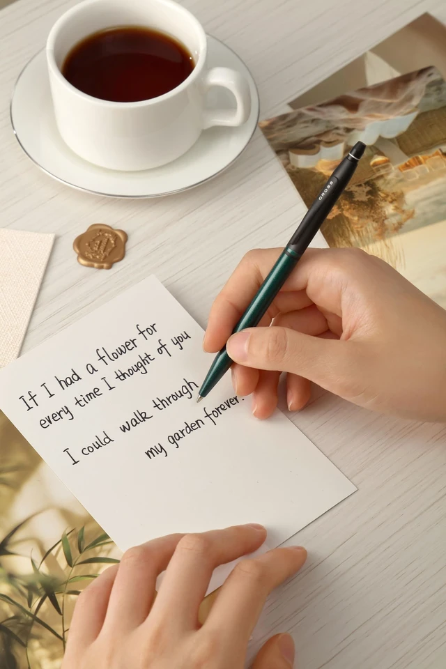 Alt view image 2 of 6 - Click Tuxedo Metallic Green Ballpoint Pen, Black Ink Writing Tool, Smooth Writing and Journaling, Comfortable Grip, Durable Construction, Medium Point Black Ink Refill