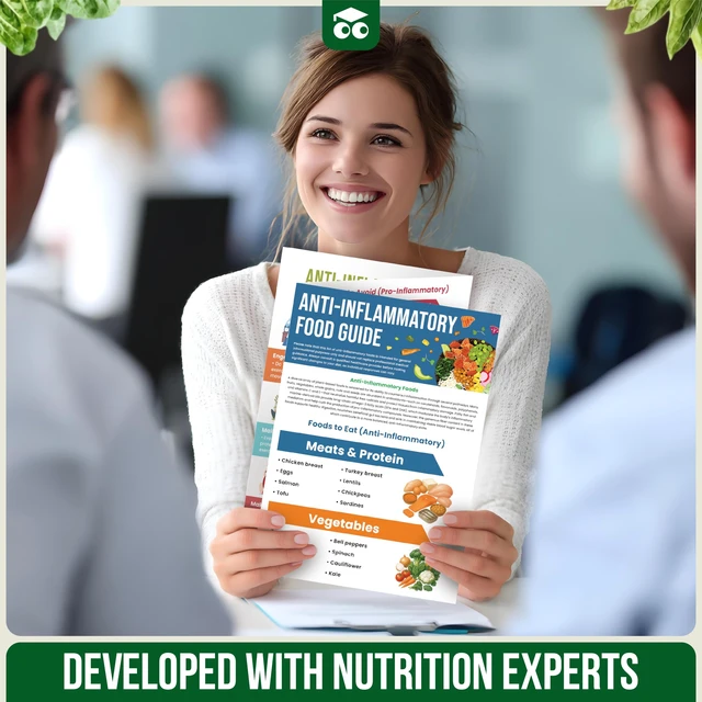 Alt view image 5 of 6 - Anti Inflammatory Diet Food Chart, Laminated Arthritis Guide 2 tri fold laminated sheets 11.7x8.3 in, foods to eat and avoid, grocery and meal planning guide
