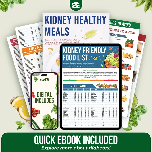 Alt view image 6 of 6 - Laminated Kidney Friendly Food List Chart for CKD & Dialysis, Renal Diet Low Sodium, Potassium & Oxalate Foods, Daily Meal Planning, Recipes & Grocery Support for Kidney Health