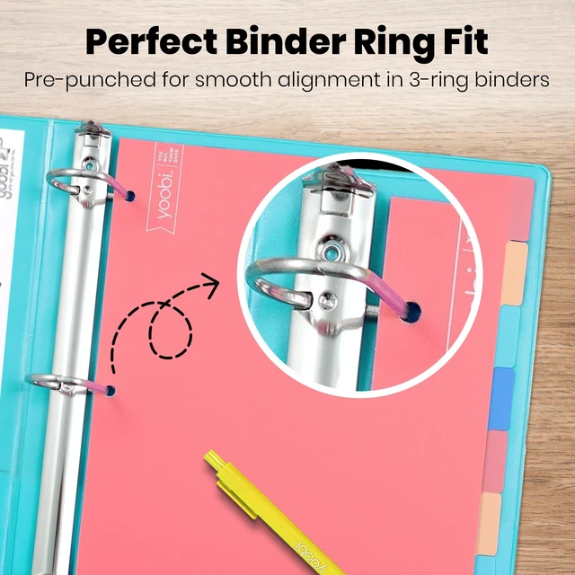 Alt view image 5 of 7 - 2 Inch 3-Ring Binder & 8-Tab Divider Set, 4-Pack, 2 Pockets, D Rings 3-Ring Binder + 8-Tab Divider Set, 2 Interior Pockets, Blank Sticky Labels Included, 4-Pack of Each