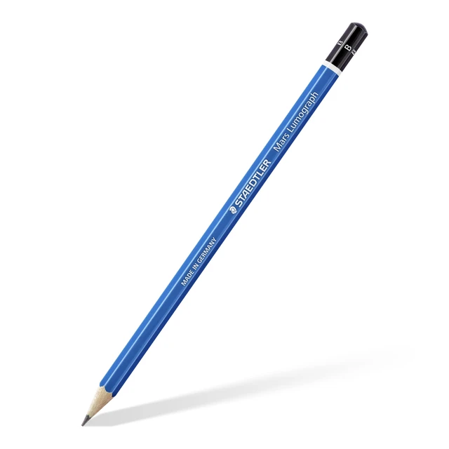 Alt view image 2 of 4 - Mars Lumograph B Graphite Art Drawing Pencil, 6 Pencils for Sketching and Shading, Break-Resistant Premium Woodcase Drawing Pencils, 6-Piece Set
