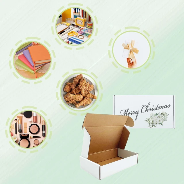 Alt view image 6 of 7 - White Shipping Boxes 9x5x2 inch 50 Pack,Corrugated Mailers for E-Commerce Small Business Packaging, Literature Mailer, Mailing, Gifting, Wrapping, Moving, Storage, Recycled Cardboard Box, Tuck Top