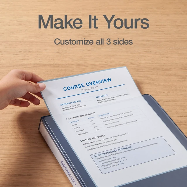 Alt view image 4 of 7 - 1 Inch 3 Ring Binders, 6 Pack, Assorted Colors, Holds 225 Sheets Round rings, clear view covers for custom inserts, and 2 inside pockets. PVC free, non stick. Stock up pack
