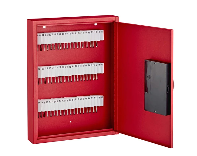 Alt view image 4 of 7 - Key Holder Wall Mount - 60 Keys Lock Box with Code, Key Cabinet Wall Mount, Valet Parking Key Box, Car Dealer Key Cabinet - Space Saving Locking Key Box Wall Mount with Digital Lock
