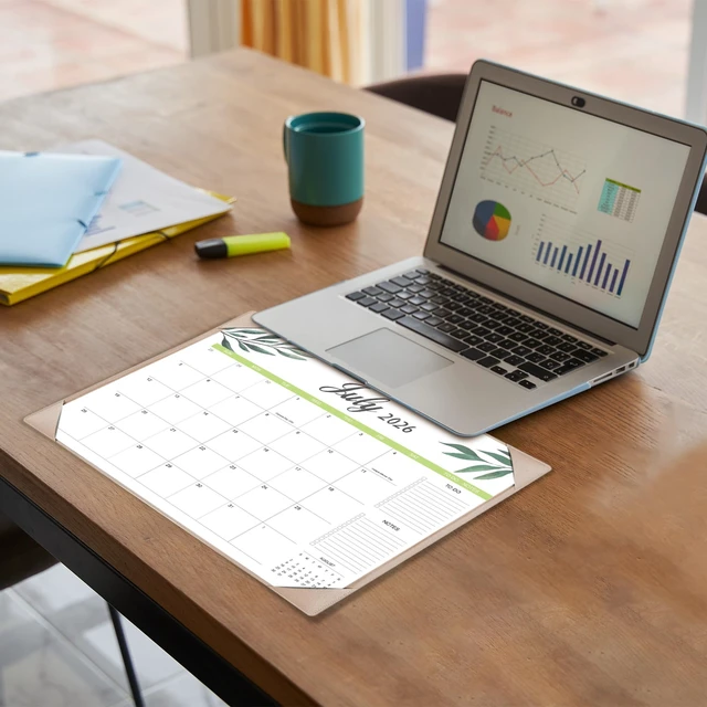 Alt view image 3 of 7 - Desk Calendar 2026-2027 with Desk Mat 17" x 12" Large Desk Pad Calendar Runs from July 2026 to December 2027, Office Supplies Desktop Monthly Calendar for Home & Office