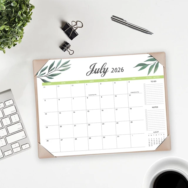 Alt view image 5 of 7 - Desk Calendar 2026-2027 with Desk Mat 17" x 12" Large Desk Pad Calendar Runs from July 2026 to December 2027, Office Supplies Desktop Monthly Calendar for Home & Office