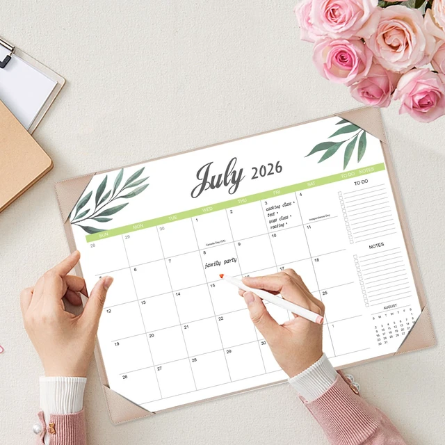 Alt view image 6 of 7 - Desk Calendar 2026-2027 with Desk Mat 17" x 12" Large Desk Pad Calendar Runs from July 2026 to December 2027, Office Supplies Desktop Monthly Calendar for Home & Office