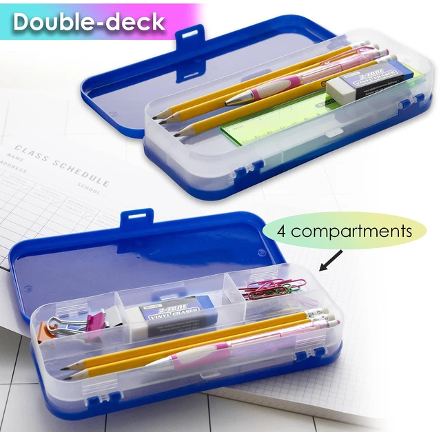 Alt view image 4 of 7 - Double-Deck Organizer Box, Classic Color, 24-Box 8 1/2 x 3 1/2 x 1 1/2 in, Snap-latch lid and lift-out top tray, Bulk pack, For home and office storage