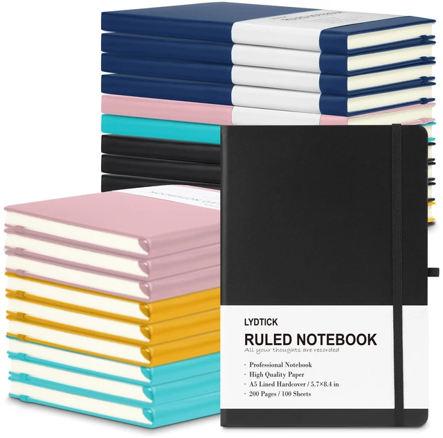 Main image of 20 Pack Journals for Writing College Ruled Notebooks Journal in Bulk, Hardcover Notebooks (200Pages) for Note Talking, Lined Bullet Journals for Home School Office, 5.7"x8.4", 5 Colors