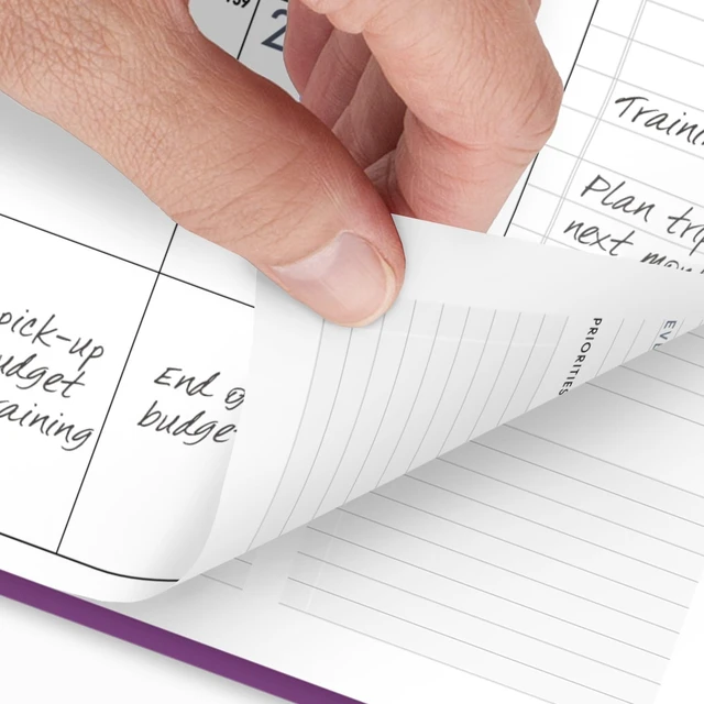 Alt view image 4 of 7 - Planner 2025-2026 Academic, Weekly & Monthly, Half-Hourly Appointment Book, 8-1/4" x 11", Large, Monthly Tabs, Flexible Cover, Contemporary, Purple (70957X18)