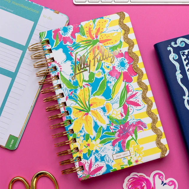Alt view image 6 of 7 - 17-Month Medium 2026-2027 Planner, Lovely 5" x 8.25" Hardcover Agenda with Gold Spiral & Elastic Loop, Weekly & Monthly Layouts, Stickers, Travel & Reflection Pages