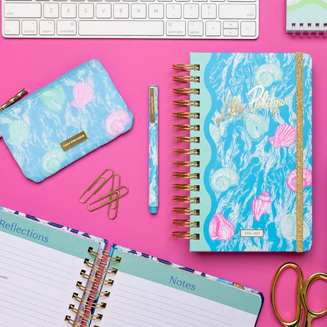Alt view image 6 of 7 - 17-Month Medium 2026-2027 Planner, Shelden 5" x 8.25" Hardcover Agenda with Gold Spiral & Elastic Loop, Weekly & Monthly Layouts, Stickers, Travel & Reflection Pages