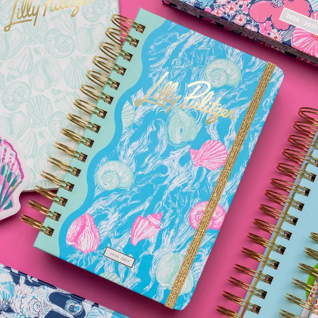 Alt view image 7 of 7 - 17-Month Medium 2026-2027 Planner, Shelden 5" x 8.25" Hardcover Agenda with Gold Spiral & Elastic Loop, Weekly & Monthly Layouts, Stickers, Travel & Reflection Pages