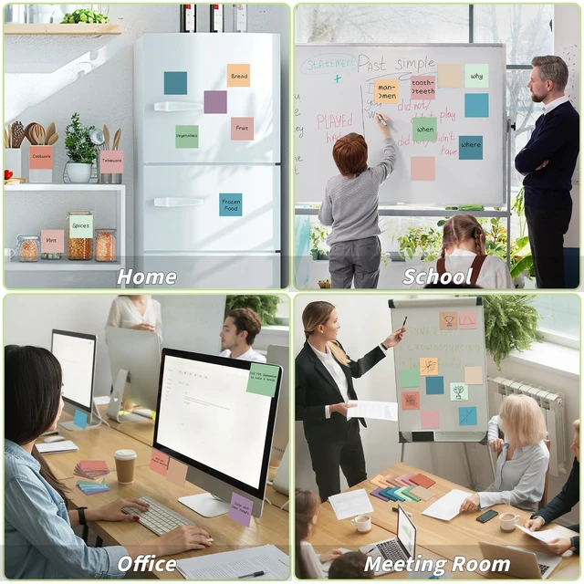 Alt view image 6 of 7 - 60 Pack Sticky Notes Bulk 3x3 Inch 12 Vintage Colors Memo Pads 56 Sheets Each, Self Adhesive Notes, Smooth Paper, Office Supplies, Back to School, Teacher, Student, Planning