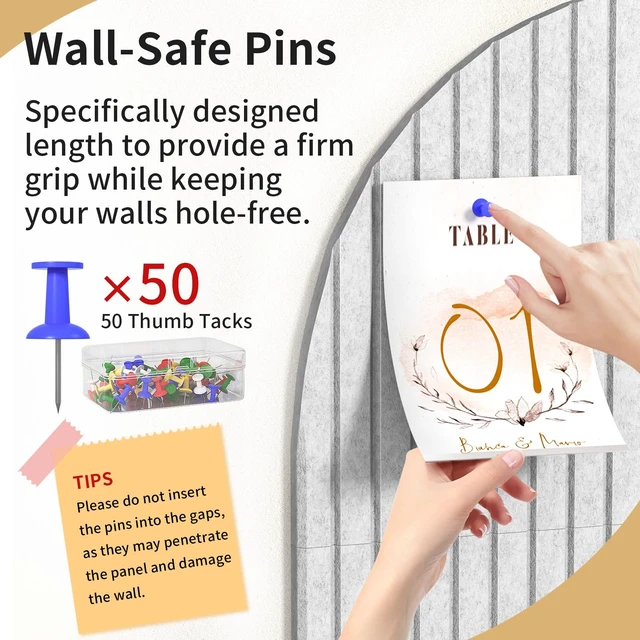 Alt view image 3 of 7 - Large Arched Felt Bulletin Board, 48"x24", Gray Cork Board Alternative, 3 Foldable Adhesive Tiles, 50 Push Pins, Office Wall Decor, Pin Boards for Pictures & Photos Display