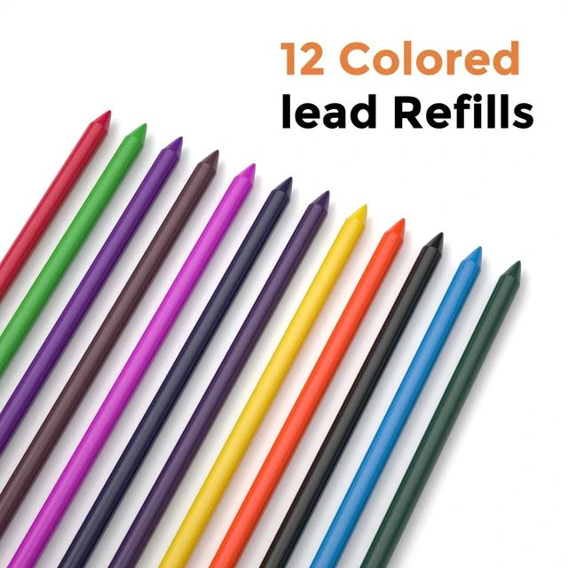 Alt view image 6 of 6 - 29 Pieces 2mm Mechanical Pencil Set 9 PCS Drafting Carpenter Pencils 2.0 mm for Art Drawing Sketching construction with 192 Lead Refills Pre-Sharpen HB & 2B & Colors, 2 Erasers, 2 Sharpener
