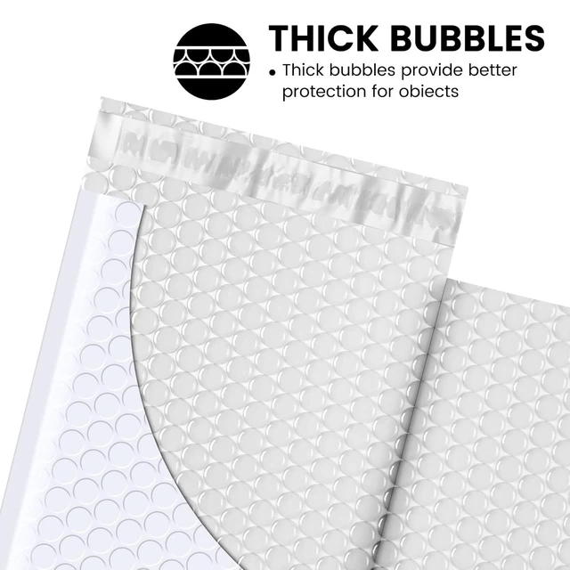 Alt view image 3 of 7 - 4x8 Bubble Mailers 100 Pack White Padded Envelopes Usable Size 4x7" Opaque Small Padded Mailers SealSeal Mailing Envelopes Bubble Padded for Gifts, Small Business Shipping