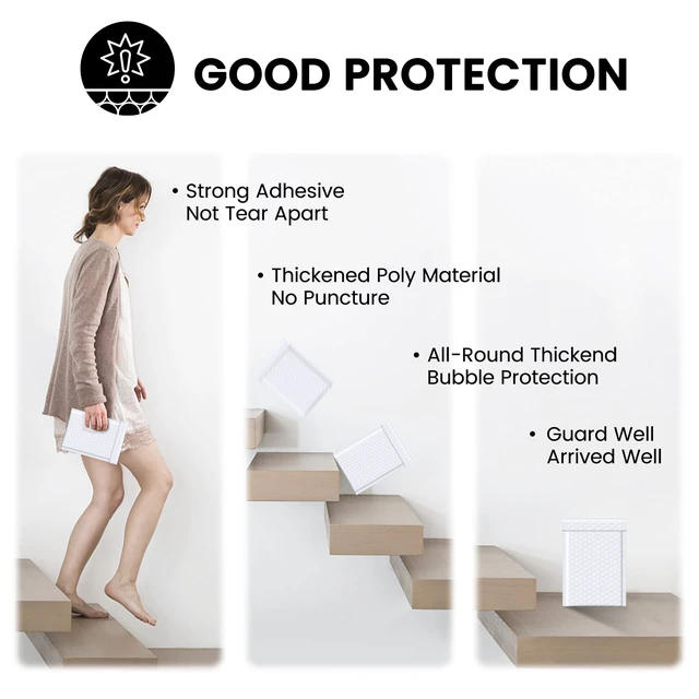 Alt view image 5 of 7 - 4x8 Bubble Mailers 100 Pack White Padded Envelopes Usable Size 4x7" Opaque Small Padded Mailers SealSeal Mailing Envelopes Bubble Padded for Gifts, Small Business Shipping