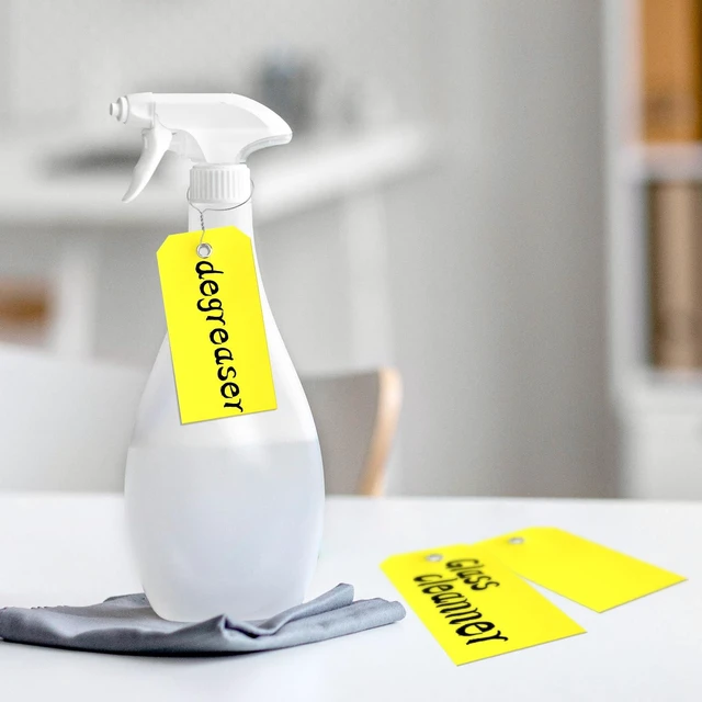 Alt view image 7 of 7 - 500 Pieces Plastic Shipping Tags with Wire Waterproof Hang Tags Heavy Duty Labeling Tags with String Wires Tags Labels Labeling Tags Stacking Tags for Equipment Car Parts (Yellow, 4 3/4 x 2 3/8)