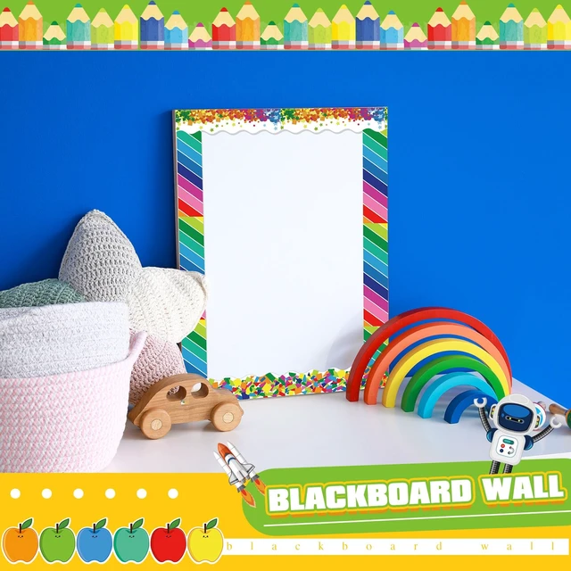 Alt view image 5 of 6 - 394ft 12 Rolls Colorful Rainbow Bulletin Board Borders Decoration School Bulletin Board Decoration, Confetti Stripes Scalloped Borders Trim, Bright Classroom Decor for Chalkboard