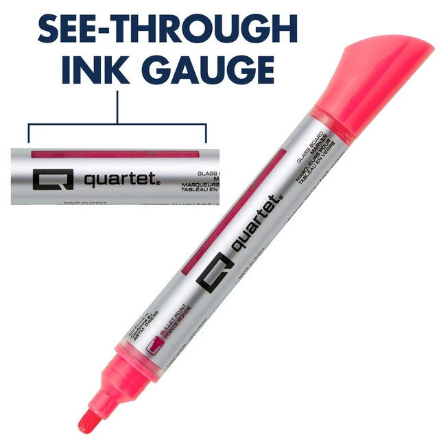 Alt view image 6 of 7 - Dry Erase Markers, Glass Whiteboard Markers, Bullet Tip, Assorted Neon Colors, 6 Pack (79559Q)