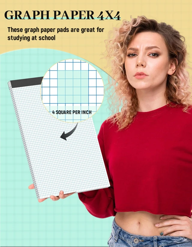 Alt view image 3 of 7 - 2 Pack Graph Paper Pad 11x17, 4x4 Quad Ruled Blueprint Quadrille Paper Blueprint Drawings, Drafting, Engineering Drawing, and Planning, Perforated Large Grid Paper Drafting Paper, 30 Sheets/Pad