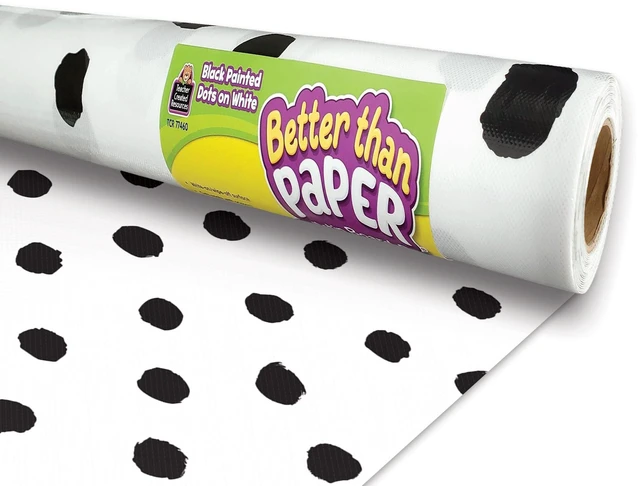 Main image of Black Painted Dots on White Better Than Paper® Bulletin Board Roll (TCR77460)