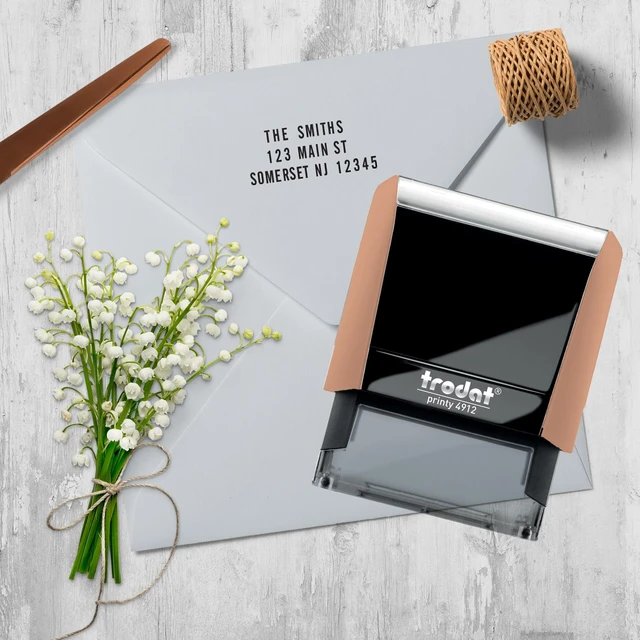 Alt view image 6 of 6 - Printy 4912 Self Inking DIY Stamp Kit Black Ink, 3/4 x 1-7/8 Do It Yourself Stamp in Pastel Orange; Up to 4 lines for custom message; Tweezers and 2 character sets included; Black Ink